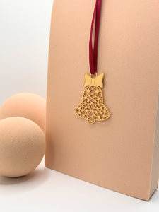 Gold plated Christmas bell ornament
