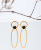 Gold statement earrings with crystals
