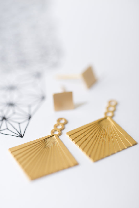 Geometric Jacket Earrings - Rhombus