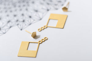 Geometric Jacket Earrings - Geometric Rhombus