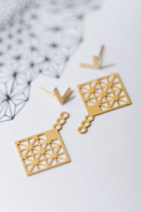 Geometric Jacket Earrings - Geometric Rhombus