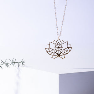geometric lotus flower necklace