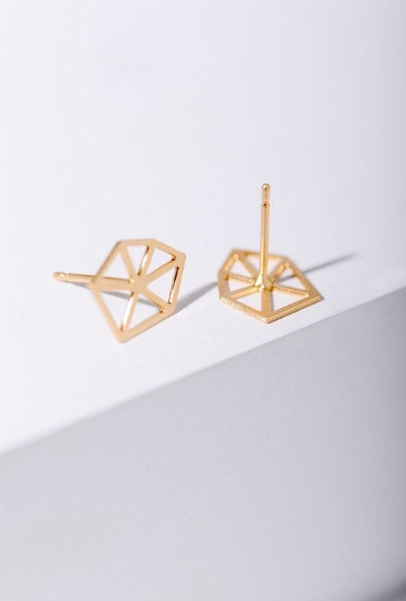 geometric stud earrings