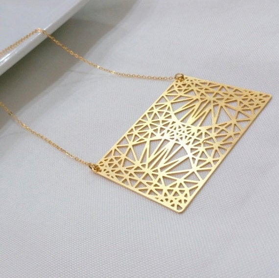 Large rectangle necklace