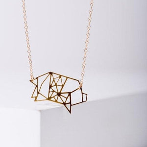 Geometric Pig Necklace