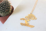 geometric Bonsai tree necklace
