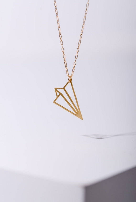 paper airplane necklace