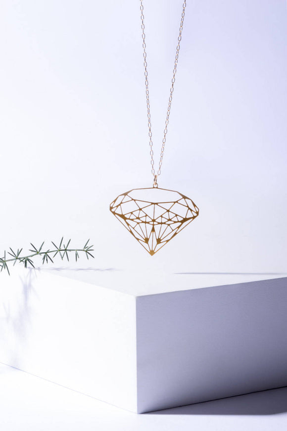 geometric diamond necklace