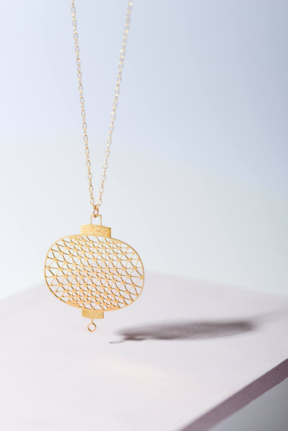 geometric Japanese lamp necklace