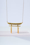 geometric Japanese torii gate necklace