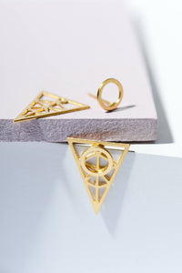 mix and match geometric jacket earrings