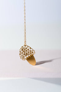 geometric oak acorn necklace