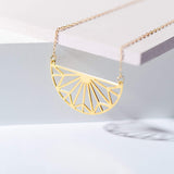 Geometric Half Moon Necklace