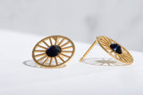 Golden stripes stud earrings