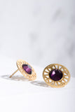 Golden geometric stud earrings