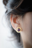 Golden geometric stud earrings