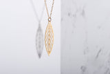 Set of Olive leaf necklace and earrings