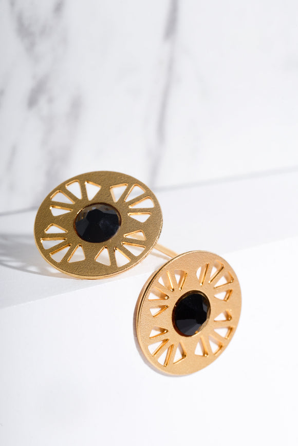 Golden mandala stud earrings