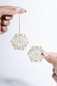 Golden Hexagon Christmas Ornament