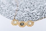 Triple mandala necklace with Swarovski crystals