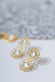 Double mandala earrings with Swarovski crystals