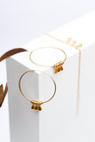 Gold plated drop hoop earrings