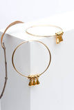Gold plated drop hoop earrings