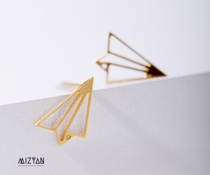 origami paper plane post earringss
