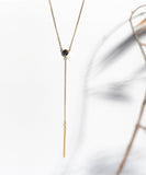 Dainty Lariat Necklace with a Howlite charm
