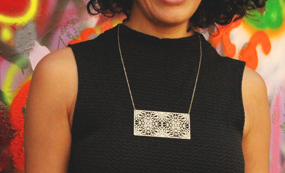 rectangle geometric necklace