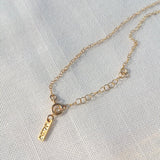 Dainty Lariat Necklace with a Howlite charm