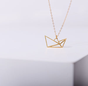 origami boat necklace