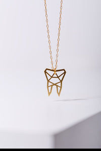 geometric tooth necklace